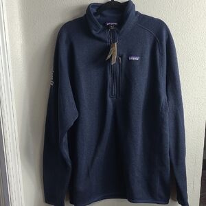 Patagonia Men's Deep Blue Zip-Up Sweater Size XL